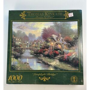 New Sealed Thomas Kinkade Lamplight Bridge 1000 Piece Puzzle Ceaco 3310-10‎